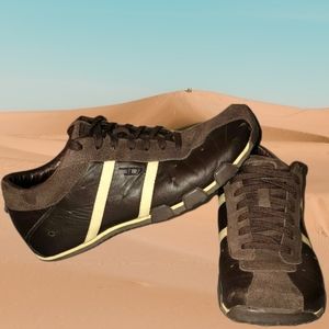 Diesel Evelyn Women's 9 Leather sneakers casual Brown